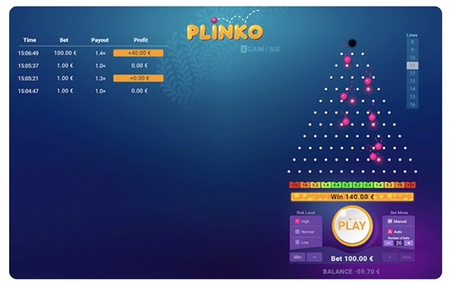 Дизайн игры Plinko